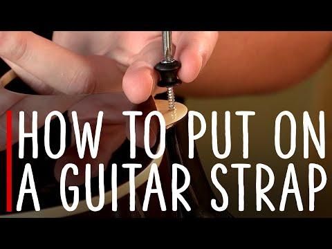 illustrative image of How to put a strap on a guitar with no buttons
