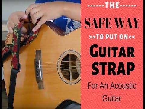illustrative image of How to put a strap on a guitar with no buttons